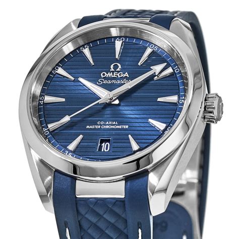 omega seamaster aqua terra blue dial leather strap|Omega Seamaster aqua terra watches.